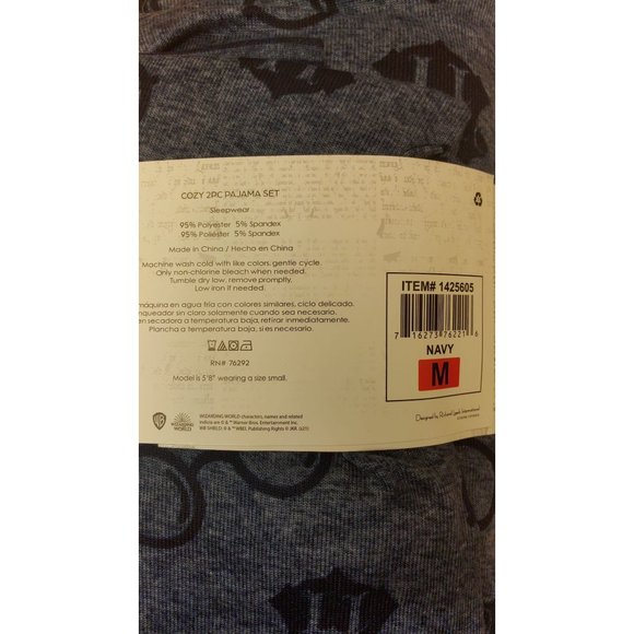 Harry Potter Women Cozy Pajama Sleepwear PJ's Set 2PC --Navy Blue - Picture 6 of 8